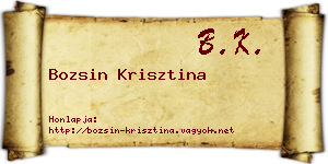 Bozsin Krisztina névjegykártya